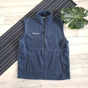Columbia Full Zip Winter Outdoor Fleece Vest Blue Size Medium